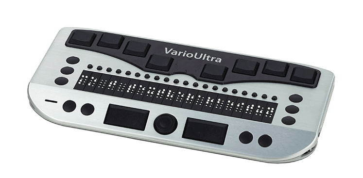 Das Bild zeigt die Braillezeile VarioUltra 20 von VisioBraille.